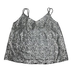 Y2K Snakeskin Print Cami Top – Sleek & Sexy Spaghetti Strap Tank Size XL